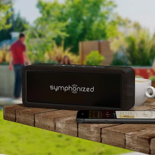 Vista 3 de Symphonized Altavoces Bluetooth portátiles: pequeño altavoz Bluetooth para exteriores para patio y hogar, altavoces Bluetooth ruidosos para puerta