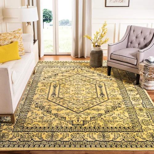 Vista 98 de SAFAVIEH ADR108B - Tapete de la colección Adirondack, 2 pies 1 pulgada x 6 pies, marfil y plateado, diseño de medallón oriental, no desprende