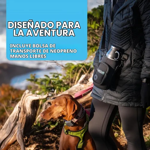 Vista 5 de Hydropet Botella de agua portátil para perros (32 onzas), botellas aisladas de viaje para perros y gatos, acero inoxidable, cuenco de comida