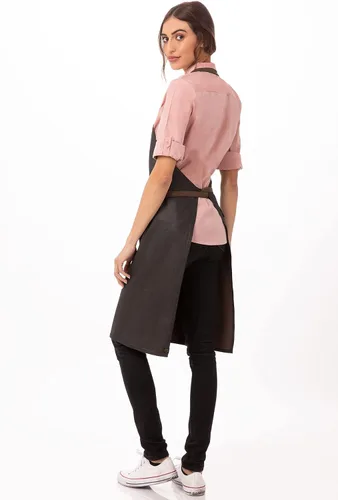 Vista 3 de Chef Works - Delantal unisex con babero, color marrón y negro, talla única