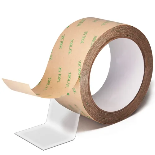 Vista 8 de 300LSE - Cinta fina de doble cara, 1 pulgada x 36 pies, rollo de cinta adhesiva resistente, resistente al calor, impermeable, transparente