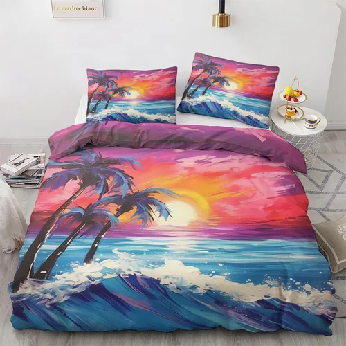 Vista 26 de Funda de edredón de ancla, tamaño individual, juego de cama náutico, 2 piezas, funda de edredón con patrón de microfibra suave con lazos