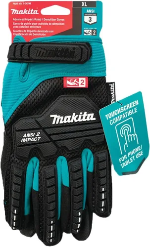 Vista 7 de Makita Guantes de demolición unisex con clasificación de impacto T 04276 Advanced ANSI 2