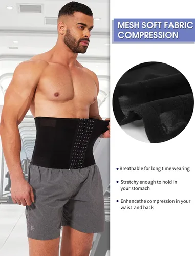 Vista 3 de Faja moldeadora de cintura para hombres, faja moldeadora de abdomen, banda de apoyo para la espalda, cinturón moldeador de cuerpo