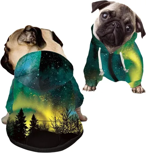 Vista 28 de Howilath Sudaderas con la bandera estadounidense para perros medianos, abrigo de invierno con diseño de pata de cachorro, ropa cálida con capucha