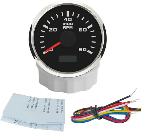 Vista 12 de ELING 52mm Generador 3000RPM Tacómetro con medidor de horas 12V 24V con retroiluminación roja