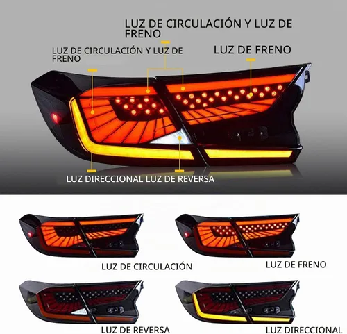 Vista 2 de VLAND Luces traseras LED estrelladas compatibles con Honda Accord de 10ª generación 2018-2022 - Lámparas traseras con animación dinámica, ahumadas
