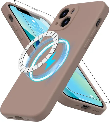 Vista 66 de DEENAKIN Funda magnética de silicona para iPhone 12 Pro con protector de pantalla, compatible con MagSafe, protección de cámara, funda protectora