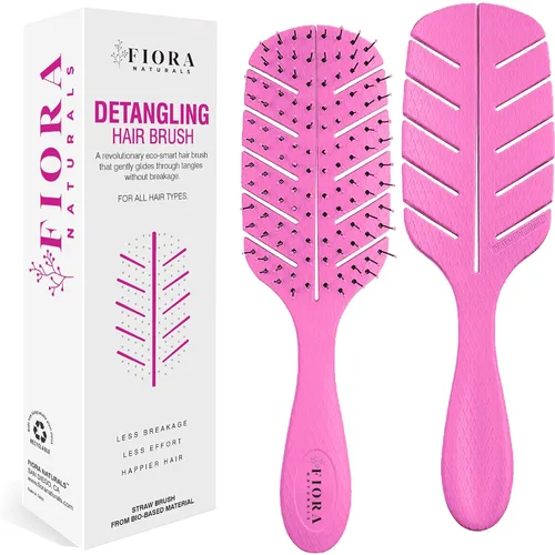 Vista 13 de Cepillo Desenredante de Fiora Naturals - Cepillo desenredante 100% ecológico con cerdas ultrasuaves - Se desliza a través de los enredos