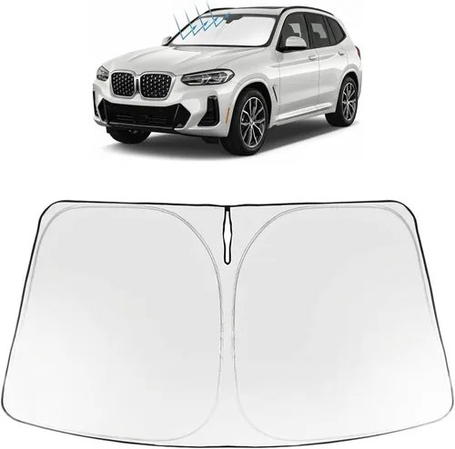 Vista 217 de Proadsy Parasol para parabrisas Rivian R1S 2022-2025 2026 de 4 capas plegable, protector de parasol frontal que bloquea los rayos UV, mantiene