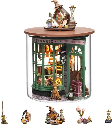 Vista 11 de Flever - Kit de casa de muñeca en miniatura para bricolaje, habitación creativa serie Botella de los Sueños, con muebles, para regalo romántico