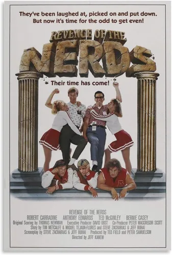 Vista 9 de Póster de películas retro de la venganza de los nerds, obras de arte vintage de los años 80, póster de lienzo estético para habitación, impresiones