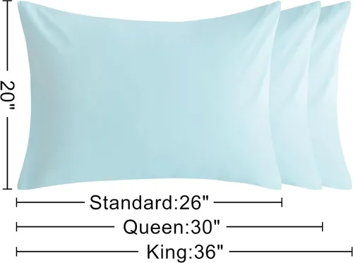 Vista 4 de NTBAY Juego de 2 fundas de almohada estándar de algodón con cierre de sobre de 20 x 26 pulgadas, fundas de almohada transpirables y suaves