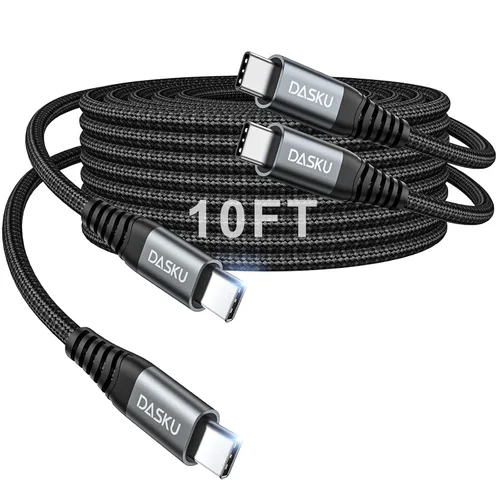 Vista 10 de Dasku iPhone 17 USB C a USB C de carga rápida, 60 W (3.1 A), paquete de 2 cables cargador de carga de 3 pies tipo C para iPhone 17/16/15/15 Plus/15