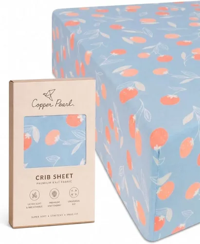 Vista 98 de Copper Pearl: Sábanas de punto prémium para cuna de bebé para niños y niñas, transpirables y suaves, sábanas ajustables para colchones estándar