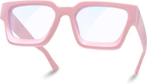 Vista 7 de Lentes de luz azul para mujer, anteojos de computadora con 99% de bloqueo de luz azul, lentes rectangulares de moda con marco TR90 Leopardo A1
