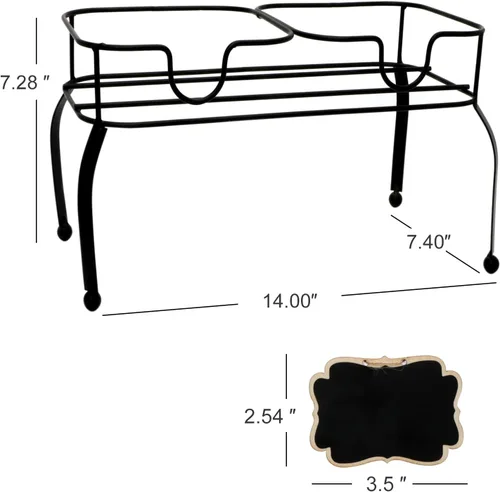 Vista 3 de Accguan Dispensador de bebidas de 1 galón, dispensador de agua de vidrio con tapa de lata negra y grifo de acero inoxidable negro, marco de hierro