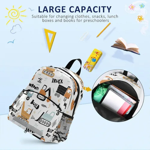 Vista 5 de Mochila de transporte para niños y niñas, mochila preescolar para niños y niñas, mochila escolar para niños con correa, mochila informal de viaje