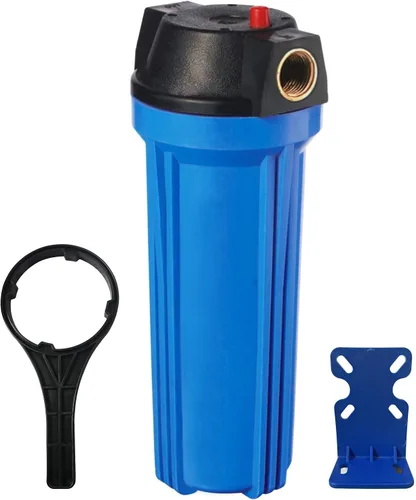 Vista 2 de Geekpure Sistema de filtro de agua para toda la casa de 10 pulgadas con carcasa azul y sedimento de PP enrollado, puerto de latón NPT de 3/4