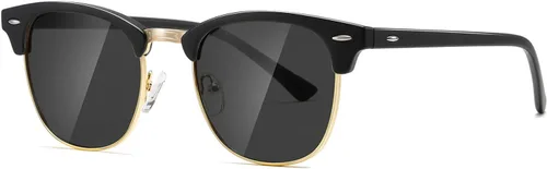 Vista 119 de AEVOGUE Gafas de sol polarizadas para mujeres y hombres semi marco retro gafas de sol AE0369