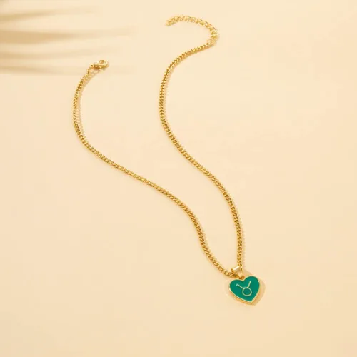 Vista 2 de Caiyao Collar con colgante de amor de 12 constelaciones para mujeres y niñas delicado horóscopo de oro personalizado de astrología del zodiaco