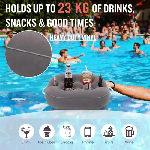 Vista 2 de Inflatable Floating Drink Holder for Pool Party Beach hot tub