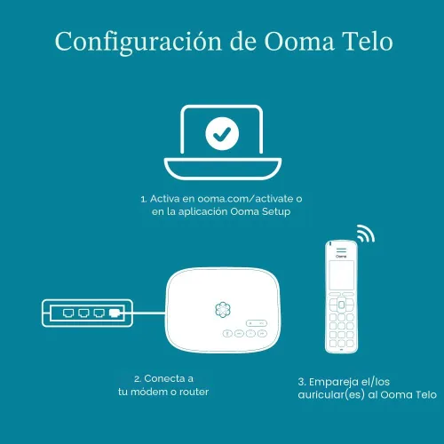 Vista 7 de Ooma Telo VoIP con 3 Auriculares HD3 Sistema Completo de Teléfono Fijo para Llamadas Ilimitadas en Todo el País, Acceso a Aplicación Móvil y Bloqueo