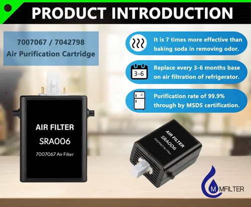 Vista 8 de Cartucho de purificación de aire para refrigerador 7042798-7007067 actualizado, repuesto para filtro de aire de refrigerador 7007076 (paquete de 2)