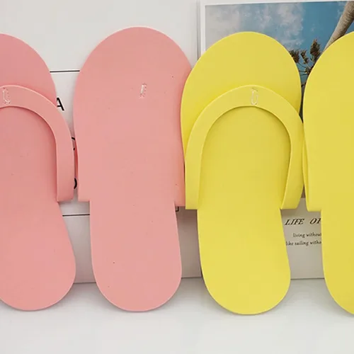 Vista 5 de Khakho Pantuflas desechables de pedicura desechables para pedicura, zapatos de pedicura para mujeres, pantuflas de espuma para pies, spa, salón