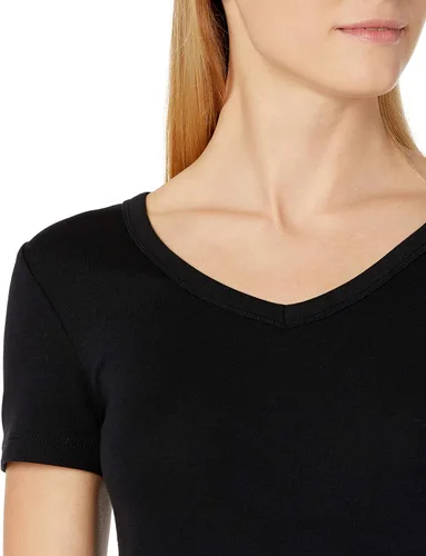 Vista 4 de Tienda Essentials - Camiseta de manga corta con cuello en V para mujer, 2 piezas