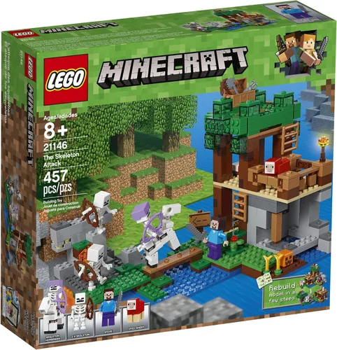 Vista 4 de LEGO 21146 Minecraft El ataque de esqueleto - Kit de construcción (457 piezas)