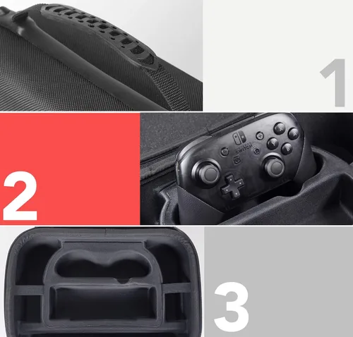 Vista 5 de Tienda Basics Hard Shell Travel and Storage Case For Nintendo Switch & OLED Switch, Black, 12 x 4.8 x 9 Inches