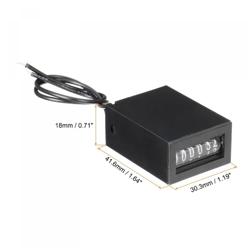 Vista 2 de uxcell Contador electromagnético 6 dígitos 0-999999 Rango de conteo Contador de pulso electrónico Totalizador digital DC 7-24V