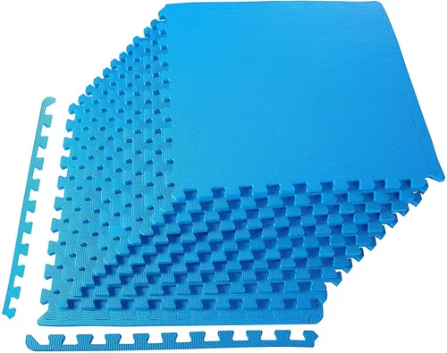 Vista 26 de BalanceFrom Tapete de ejercicio tipo rompecabezas con baldosas entrelazadas de espuma EVA para MMA – Ejercicio – Una pulgada de grosor, 24 pies