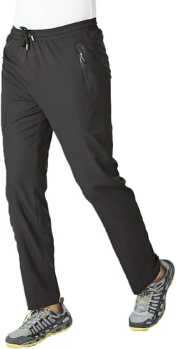 Vista 2 de Gopune Pantalones deportivos ligeros para hombre para senderismo, correr, secado rápido, pantalones deportivos casuales con bolsillos con cremallera