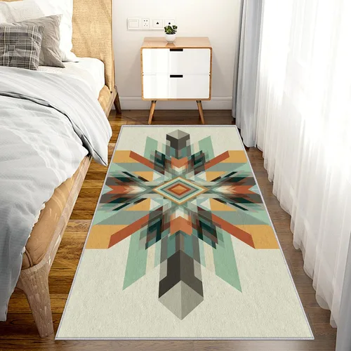 Vista 2 de Aztec Runner Rug 2x6 - Hallway Runner Rug Southwest Native American Rustic Boho Ethnic Retro Pattern, Non Slip, Washable, Aztec Home Decor Carpet