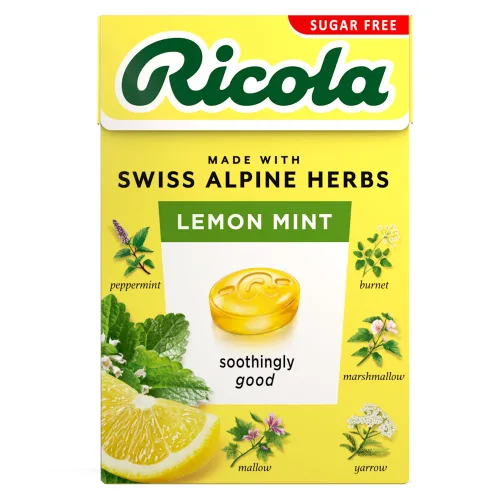 Vista 2 de Ricola Dulces de hierbas suizas sin azúcar y menta limón, gotas de hierbas, 31.75 oz - Paquete de 20