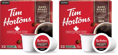 Vista 8 de Tim Hortons Café de tueste oscuro, cápsulas K-Cup de una sola porción compatibles con cafeteras Keurig, 32 K-Cups, rojo
