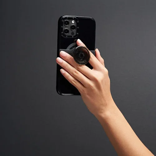 Vista 9 de PopSockets Funda negra para iPhone 12 y iPhone 12 Pro con agarre y deslizamiento para teléfono compatible con MagSafe