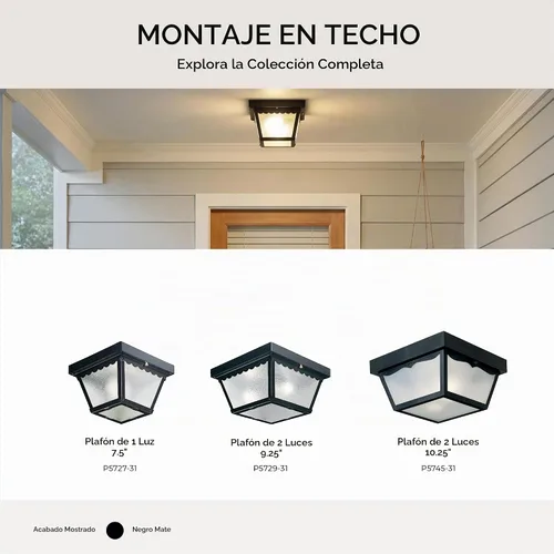 Vista 8 de Progress Lighting 1 luz de techo empotrada para interiores y exteriores, accesorio de montaje en techo interior y exterior para porches, patios