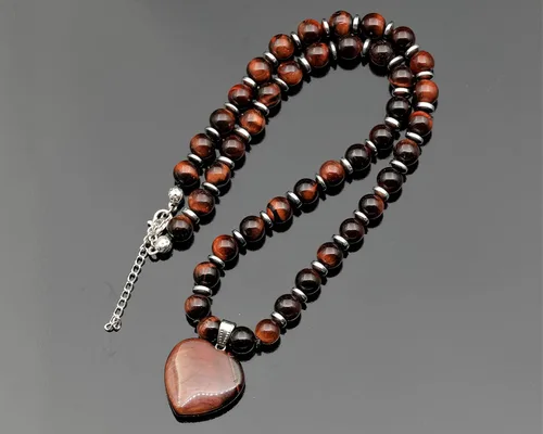 Vista 113 de Colgante de corazón de aventurina natural, Collar de cuentas de aventurina genuina, Collar de piedra verde, Collar de piedras preciosas, Cuentas