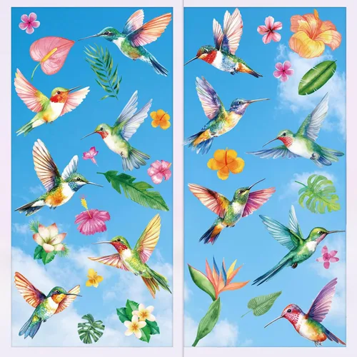 Vista 14 de Decoraciones patrióticas para ventanas del 4 de julio, 9 hojas de calcomanías de ventana de bandera estadounidense para ventanas de vidrio