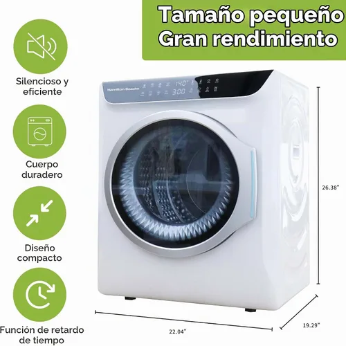Vista 5 de HAMILTON BEACH Secador de ropa portátil compacto eléctrico, blanco