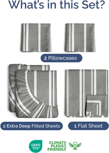 Vista 151 de Extra Deep Twin XL Sheet Set - 3 Piece College Dorm Room - White 01-Blanco