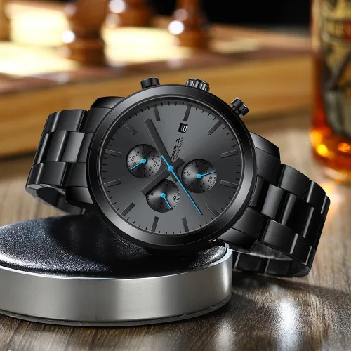 Vista 6 de CRRJU Mens Stylish Casual Quartz Watches for Men Luxury Waterproof Calendar Chronograph Japan Movement Wristwatches