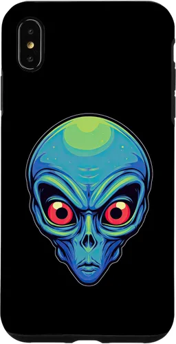 Vista 13 de iPhone 13 Pro Max Alien Face UFO Alien Head Funny Alien Case