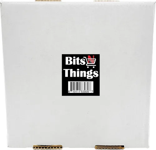 Vista 2 de Bits N Things Caja de pizza corrugada con flauta B 10 unidades (blanco con diseño, 7 x 7 x 2 pulgadas)
