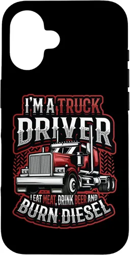 Vista 32 de Truck Driver Eat Meat Drink Beer and Burn Diesel Semi Truck Case for iPhone 17
