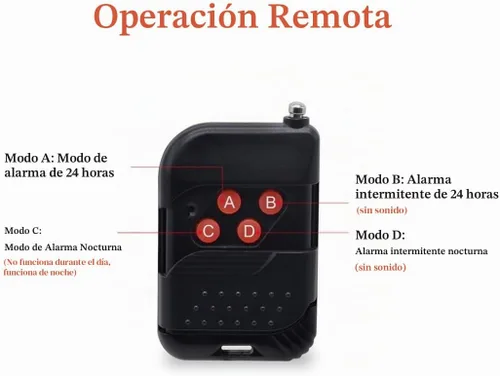 Vista 6 de Detector de sensor de movimiento al aire libre con alarma solar IP65 resistente al agua 129db alta sirena lámpara estroboscópica con control remoto