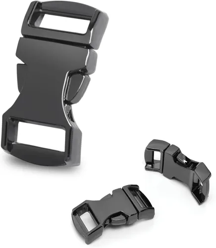Vista 11 de CooBigo Metal Side Release Buckle Webbing Buckle Paracord Bracelet Clasps for Leather Strap Dog Collars Harness Belt
